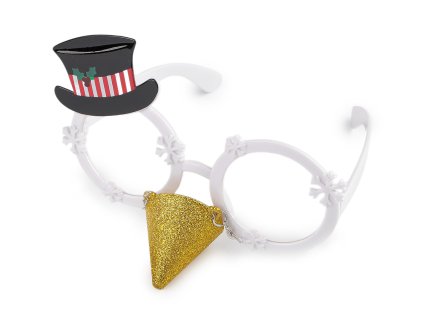 Vánoční párty / karnevalové brýle sněhulák, sob s nosem (Varianta 1 bílá, Balení 1 ks)