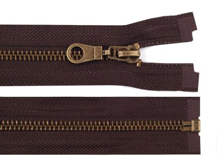 Staromosazný zip No 5 délka 80 cm bundový (Varianta 304 hnědá čokoládová, Balení 1 ks)