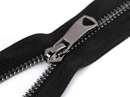 Kovový zip No 5 délka 20 cm s ozdobným jezdcem (Varianta 1 černá stříbrná, Balení 1 ks)