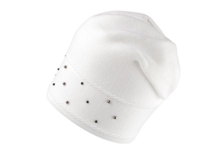 Dámská / dívčí zimní čepice s perlami Lamblook (Varianta 1 bílá, Balení 1 ks)