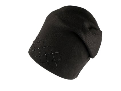 Dámská / dívčí zimní čepice s kamínky a perlami Lamblook (Varianta 1 bílá, Balení 1 ks)