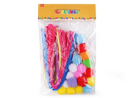 Kreativní sada chlupaté drátky a bambulky neonové (Varianta mix náhodných barev, Balení 1 sada)