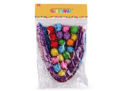 Kreativní sada chlupaté drátky a bambulky s lurexem (Varianta mix náhodných barev lurex, Balení 1 sada)