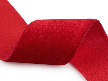 Sametová stuha na cívce ve vánočních barvách šíře 50 mm, návin 2,7 m (Varianta 1 červená, Balení 1 cívka)