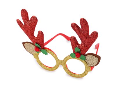Vánoční párty / karnevalové brýle sob (Varianta 1 zlatá červená, Balení 1 ks)