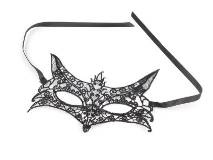 Karnevalová maska - škraboška krajková (Varianta 1 černá, Balení 1 ks)