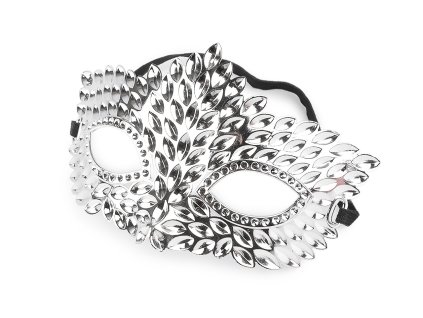 Karnevalová maska - škraboška (Varianta 1 stříbrná, Balení 1 ks)