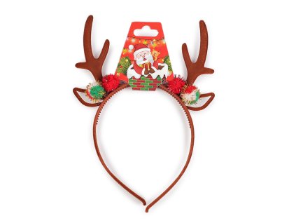 Čelenka do vlasů vánoční / párty (Varianta 1 hnědá, Balení 1 ks)