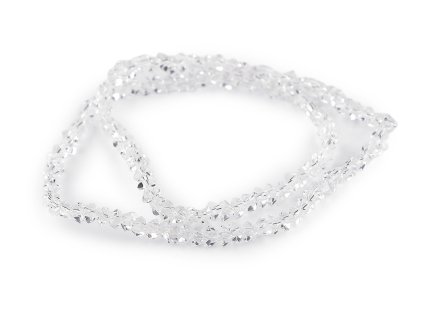 Skleněné broušené korálky triangl 3 mm na drátku (Varianta 1 transparent, Balení 1 sáček)