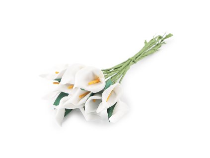 Umělá pěnová mini kala na drátku k tvorbě voniček (Varianta 1 bílá, Balení 1 svaz.)