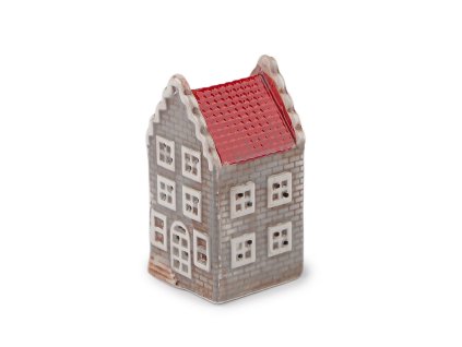 Porcelánový domeček svítící (Varianta 1 šedobéžová, Balení 1 ks)