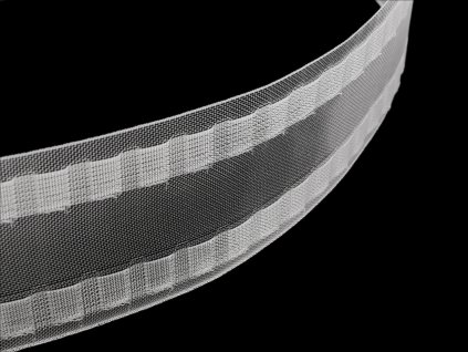 Záclonovka šíře 80 mm s poutky na kovové háčky (Varianta transparent, Balení 1 m)