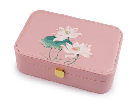 Šperkovnice leknín 14,5x22x7 cm (Varianta 1 růžová sv., Balení 1 ks)