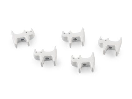 Kovový přívěsek kočka 10x22 mm (Varianta 1 bílá, Balení 5 ks)
