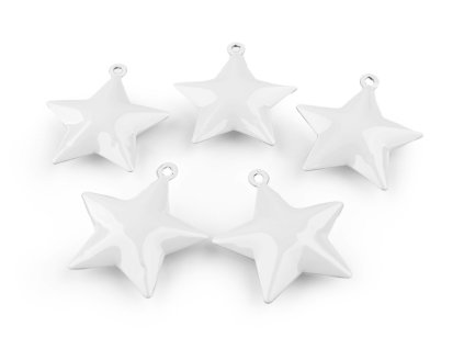 Rolničky stromeček, hvězda (Varianta 1 bílá hvězda, Balení 5 ks)