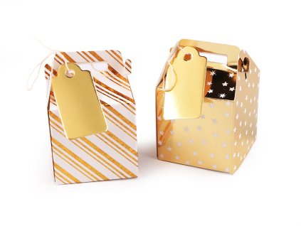 Dárková mini krabička s visačkou (Varianta 1 stříbrná, Balení 4 ks)