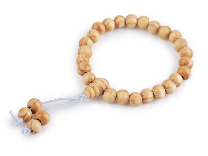 Dřevěný náramek Japa Mala (Varianta 1 přírodní sv., Balení 1 ks)