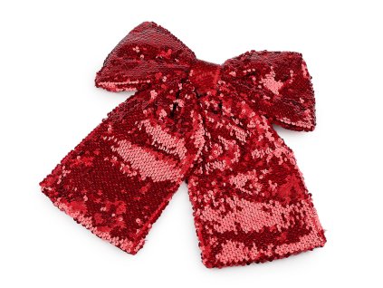 Vánoční mašle flitrová XXL 30x34 cm (Varianta červená, Balení 1 ks)