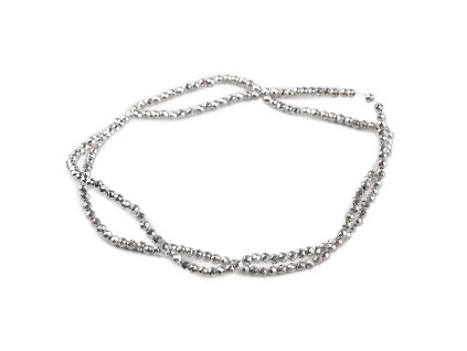 Akrylové korálky ploškované Metalic Ø2 mm (Varianta stříbrná, Balení 1 sáček)