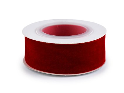 Sametová stuha na cívce ve vánočních barvách šíře 25 mm, návin 2,7 m (Varianta 1 červená, Balení 1 cívka)