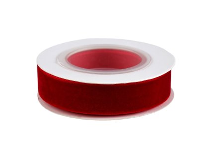 Sametová stuha na cívce ve vánočních barvách šíře 15 mm, návin 2,7 m (Varianta 1 červená, Balení 1 cívka)