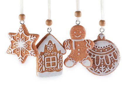 Vánoční perníčky k zavěšení (Varianta 1 přírodní stř. hvězda, Balení 1 ks)