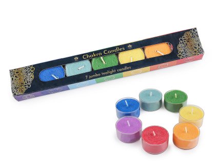 Vonná čakrová čajová svíčka, sada 7 ks (Varianta mix, Balení 1 sada)