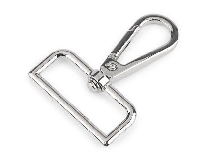 Karabina kovová otočná, průvlek 38 mm (Varianta 1 nikl, Balení 1 ks)