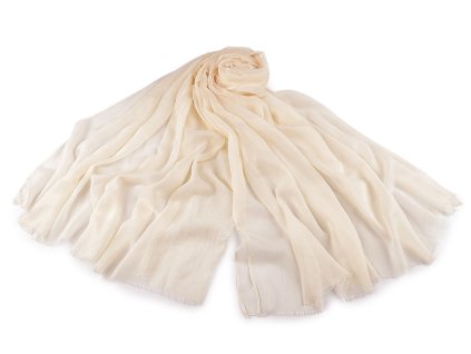 Letní šátek / šála / pléd jednobarevný 90x175 cm (Varianta 1 krémová světlá, Balení 1 ks)