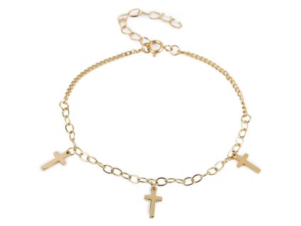 Náramek z nerezové oceli křížek (Varianta 1 stříbrná, Balení 1 ks)