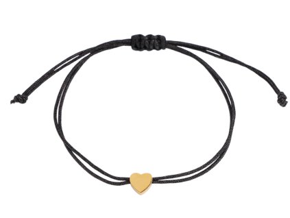 Náramek shamballa srdce z nerezové oceli (Varianta 1 černá stříbrná, Balení 1 ks)