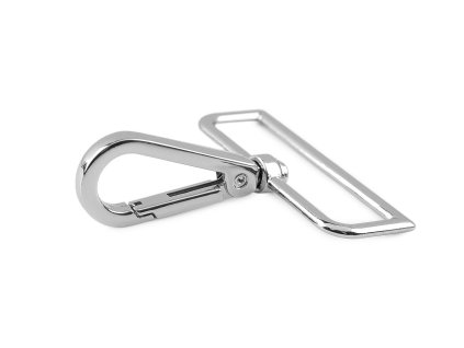 Kovová karabina otočná, průvlek 50 mm (Varianta nikl, Balení 1 ks)