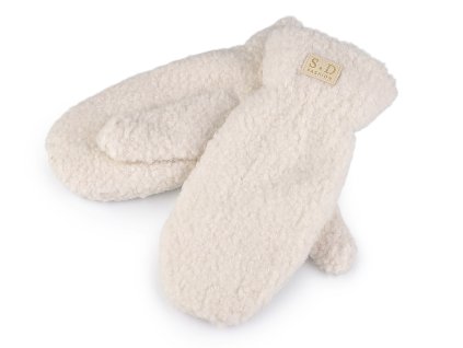 Dámské zimní rukavice palčáky (Varianta 1 (vel. S/M) krémová nejsvět., Balení 1 pár)