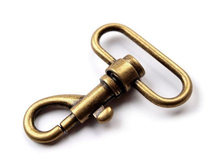 Kovová karabina otočná, průvlek 35 mm (Varianta 3 staromosaz, Balení 10 ks)