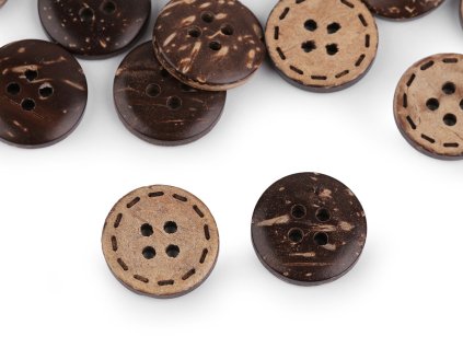 Knoflík kokos oboustranný velikost 24", 28", 36", 40", 48" (Varianta 1 (24") přírodní stř., Balení 5 ks)