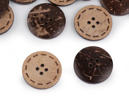 Knoflík kokos oboustranný velikost 24", 28", 36", 40", 48" (Varianta 1 (24") přírodní stř., Balení 5 ks)