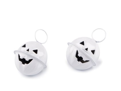 Rolnička dýně halloween Ø24 mm (Varianta 1 bílá kroužek, Balení 2 ks)