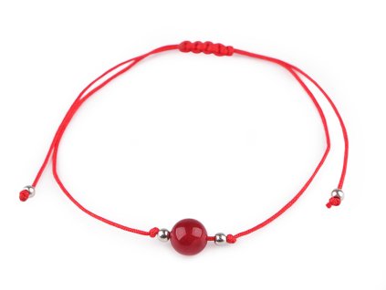 Náramek shamballa minerální korálek (Varianta 1 karneol, Balení 1 ks)