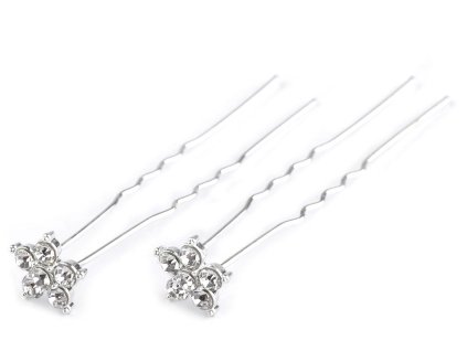 Štrasová vlásenka květ Ø11 mm (Varianta crystal, Balení 2 ks)