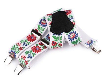 Šle folklor šíře 4 cm délka 120 cm (Varianta 1 bílá, Balení 1 ks)