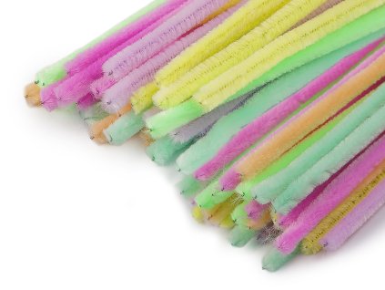 Chlupaté drátky na tvoření pastelové Ø6 mm délka 30 cm (Varianta mix pastelový, Balení 30 ks)