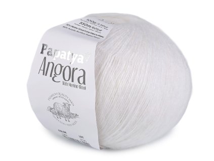 Pletací příze Papatya Angora 100 g (Varianta 2 (1200) krémová nejsvět., Balení 1 ks)