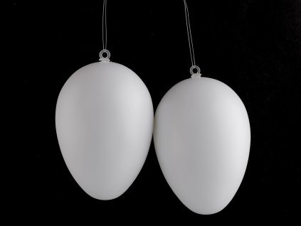 Plastové vejce 6,3x8,8 cm se závěsem (Varianta bílá, Balení 2 ks)