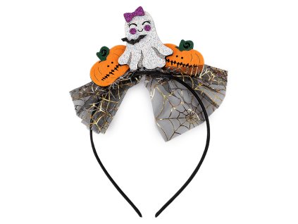 Čelenka do vlasů Halloween / čarodějnice (Varianta 1 černá duch, Balení 1 ks)