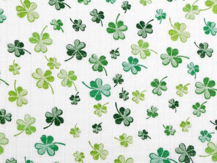 Bavlněná plenkovina / mušelín lístečky (Varianta 2 bílá zelená, Balení 1 m)