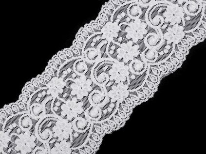 Elastická krajka / vsadka šíře 10 cm (Varianta 1 Off White, Balení 13.5 m)