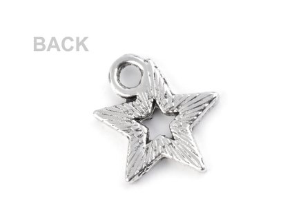 Přívěsek 12x12 mm hvězda (Varianta platina, Balení 10 ks)