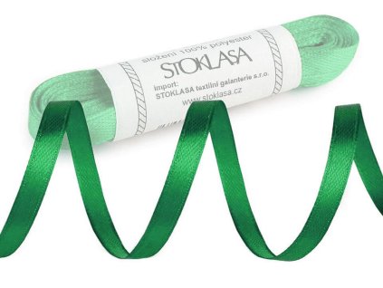 Atlasová stuha svazky po 5 m šíře 6 mm (Varianta 35 fialová gerbera, Balení 5 m)