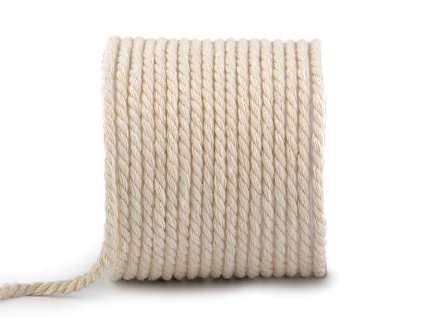 Bavlněná šňůra kroucená Ø5 mm macrame (Varianta 1 režná, Balení 15 m)