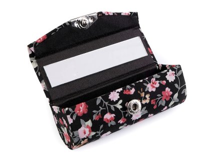 Pouzdro na rtěnku se zrcátkem s květy (Varianta 8 lososová, Balení 1 ks)